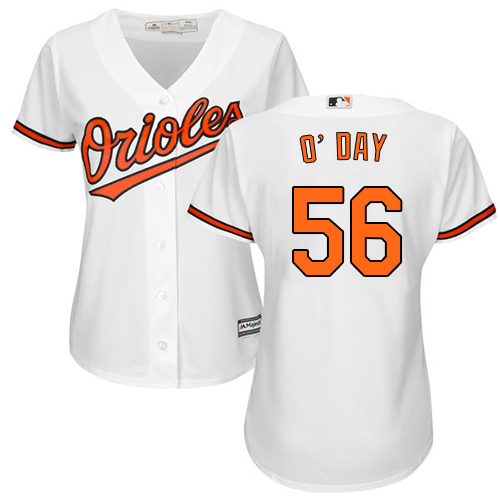 Orioles #56 Darren O'Day White Home Women's Stitched MLB Jersey